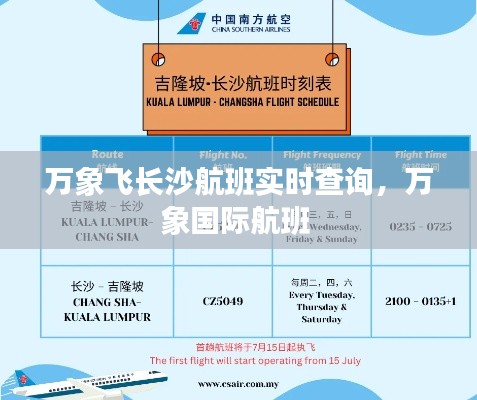 万象飞长沙航班实时查询,万象国际航班