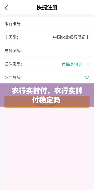 农行实时付,农行实时付稳定吗