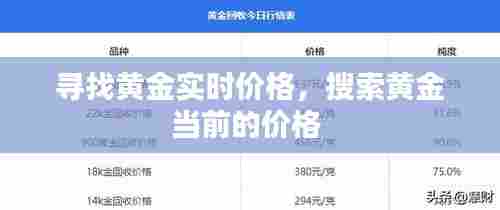 寻找黄金实时价格,搜索黄金当前的价格