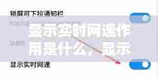 显示实时网速作用是什么,显示实时网速在哪里打开