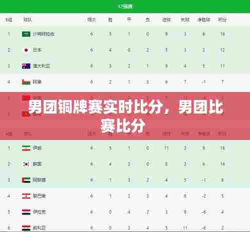 男团铜牌赛实时比分，男团比赛比分 