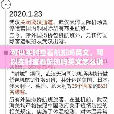 可以实时查看航班吗英文,可以实时查看航班吗英文怎么说