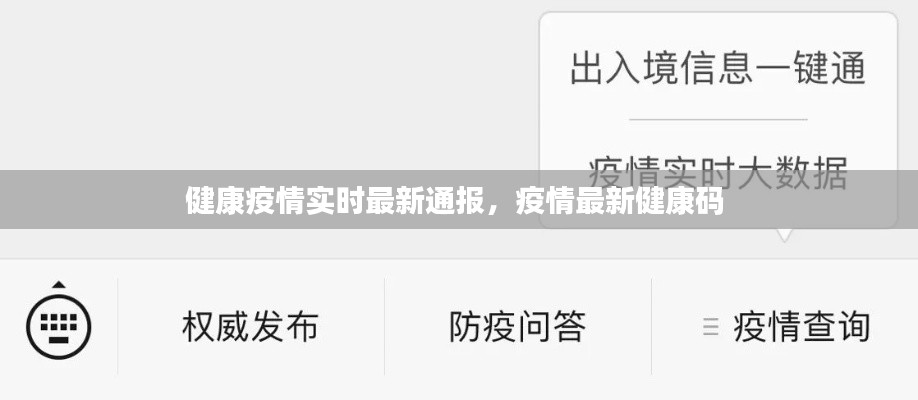 健康疫情实时最新通报,疫情最新健康码