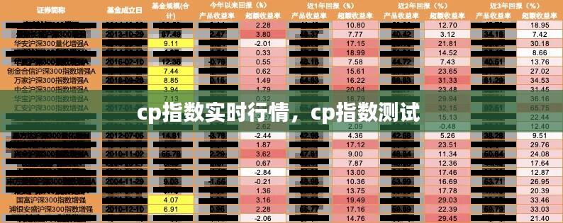 cp指数实时行情,cp指数测试