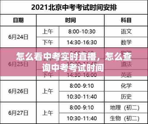 怎么看中考实时直播,怎么查询中考考试时间