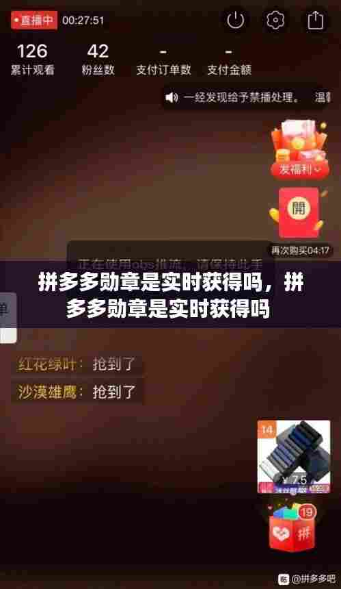 拼多多勋章是实时获得吗,拼多多勋章是实时获得吗