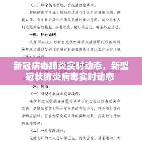 新冠病毒肺炎实时动态,新型冠状肺炎病毒实时动态
