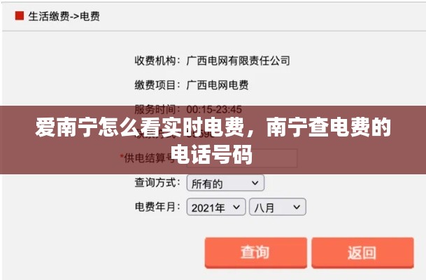爱南宁怎么看实时电费,南宁查电费的电话号码