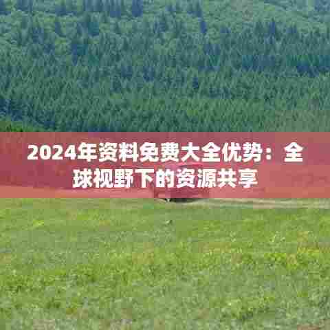 2024年资料免费大全优势:全球视野下的资源共享