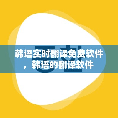 韩语实时翻译免费软件,韩语的翻译软件