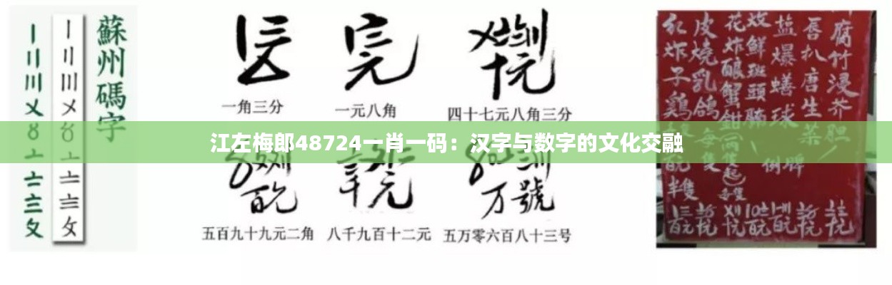 江左梅郎48724一肖一码:汉字与数字的文化交融