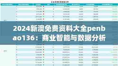 2024新澳免费资料大全penbao136:商业智能与数据分析新趋势