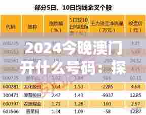 2024今晚澳门开什么号码:探索随机选择的科学原理