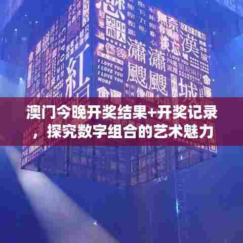 澳门今晚开奖结果+开奖记录，探究数字组合的艺术魅力