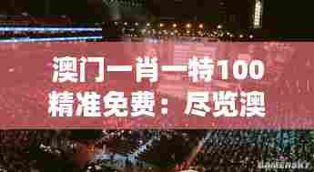 澳门一肖一特100精准免费:尽览澳门夜生活魅力