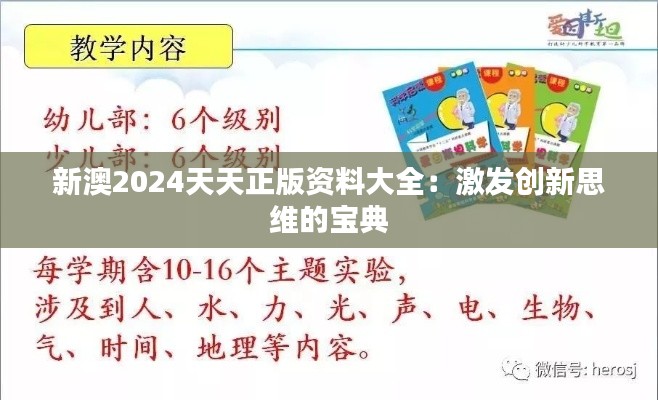新澳2024天天正版资料大全:激发创新思维的宝典
