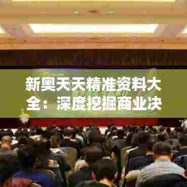 新奥天天精准资料大全:深度挖掘商业决策数据