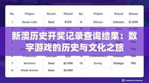 新澳历史开奖记录查询结果：数字游戏的历史与文化之旅