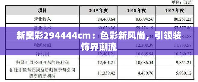 新奥彩294444cm：色彩新风尚，引领装饰界潮流