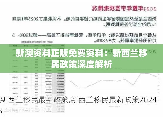 新澳资料正版免费资料:新西兰移民政策深度解析