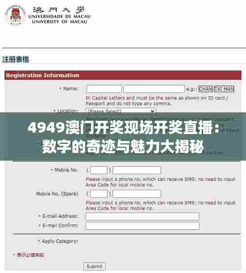 4949澳门开奖现场开奖直播:数字的奇迹与魅力大揭秘