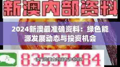 2024新澳最准确资料:绿色能源发展动态与投资机会