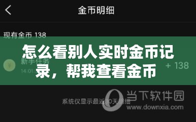 怎么看别人实时金币记录,帮我查看金币
