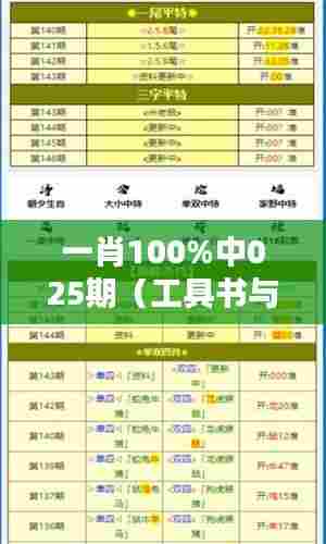 一肖100%中025期(工具书与文献检索)