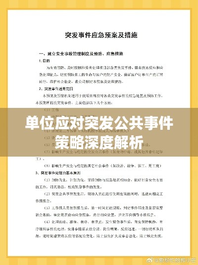 单位应对突发公共事件策略深度解析