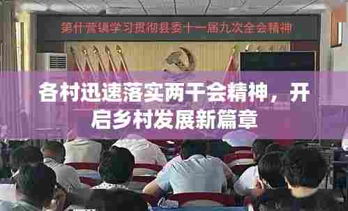 各村迅速落实两干会精神,开启乡村发展新篇章