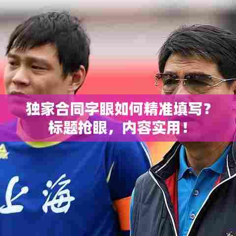 独家合同字眼如何精准填写?标题抢眼,内容实用!