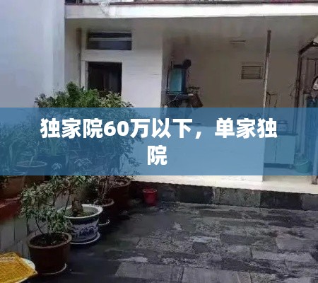 独家院60万以下,单家独院
