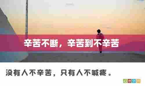 辛苦不断,辛苦到不辛苦