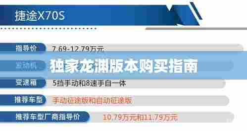 独家龙渊版本购买指南