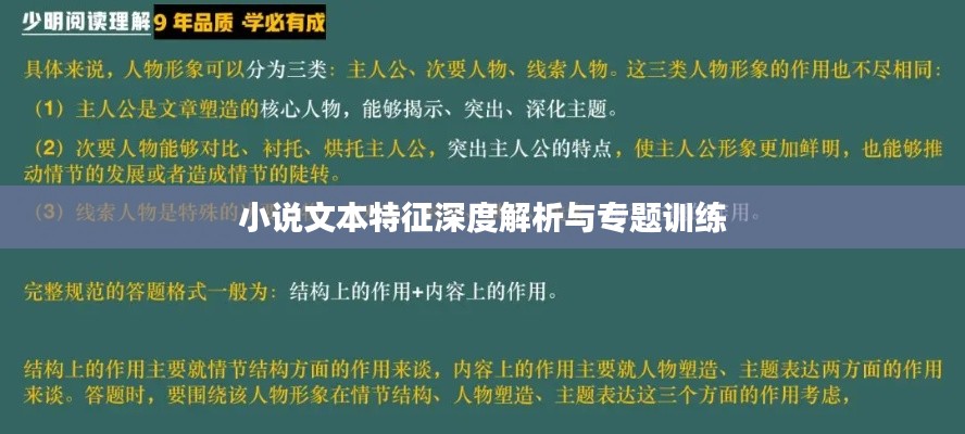 小说文本特征深度解析与专题训练