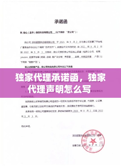 独家代理承诺函,独家代理声明怎么写