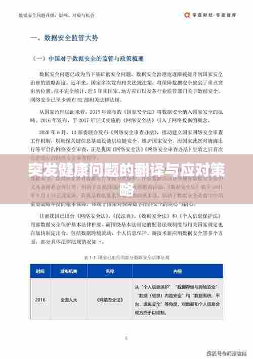 突发健康问题的翻译与应对策略