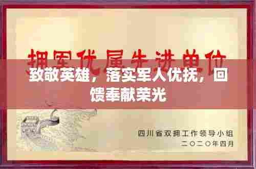 致敬英雄,落实军人优抚,回馈奉献荣光