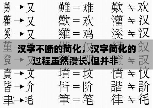 汉字不断的简化,汉字简化的过程虽然漫长,但并非