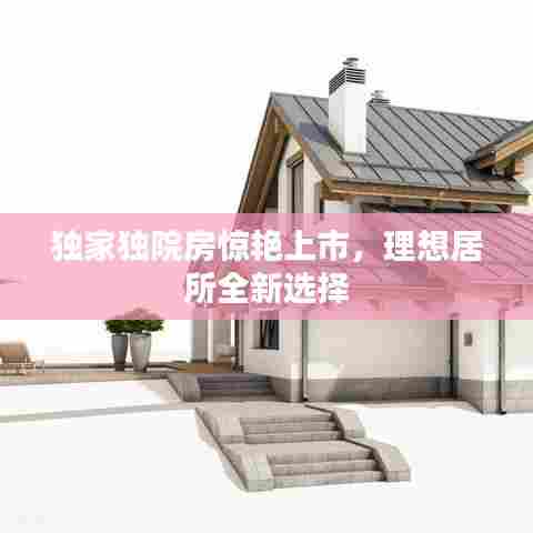 独家独院房惊艳上市，理想居所全新选择