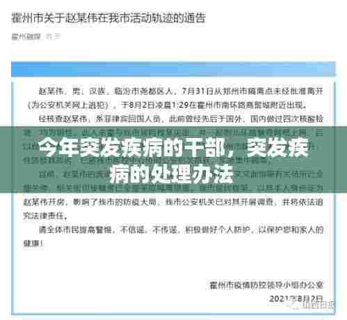今年突发疾病的干部,突发疾病的处理办法