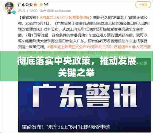 彻底落实中央政策，推动发展关键之举