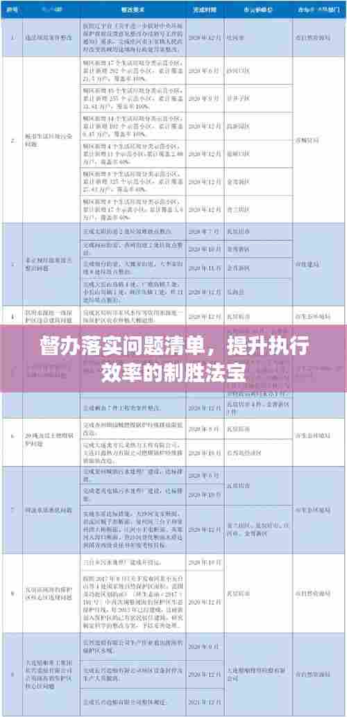 督办落实问题清单,提升执行效率的制胜法宝