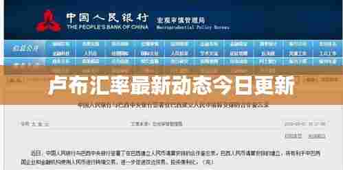 卢布汇率最新动态今日更新