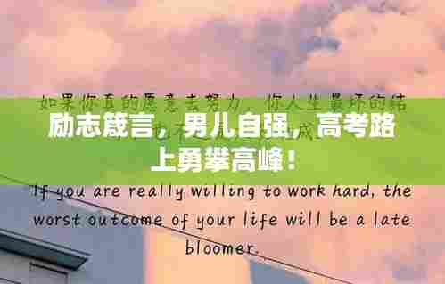 励志箴言，男儿自强，高考路上勇攀高峰！