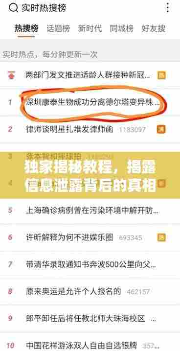 独家揭秘教程,揭露信息泄露背后的真相