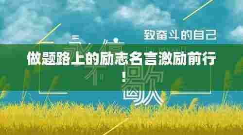 做题路上的励志名言激励前行!
