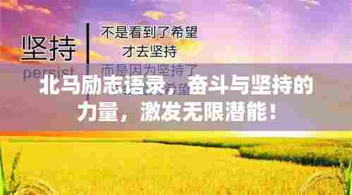 北马励志语录,奋斗与坚持的力量,激发无限潜能!