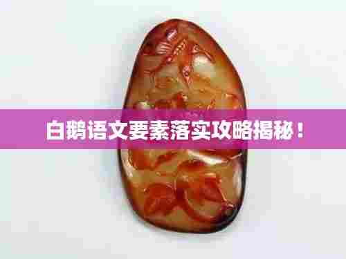 白鹅语文要素落实攻略揭秘！