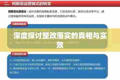 深度探讨整改落实的真相与实效